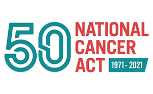Logo for National Cancer Act's 50th anniversary